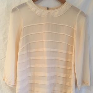 Madewell Peter Pan Collar Silk Blouse White Size S